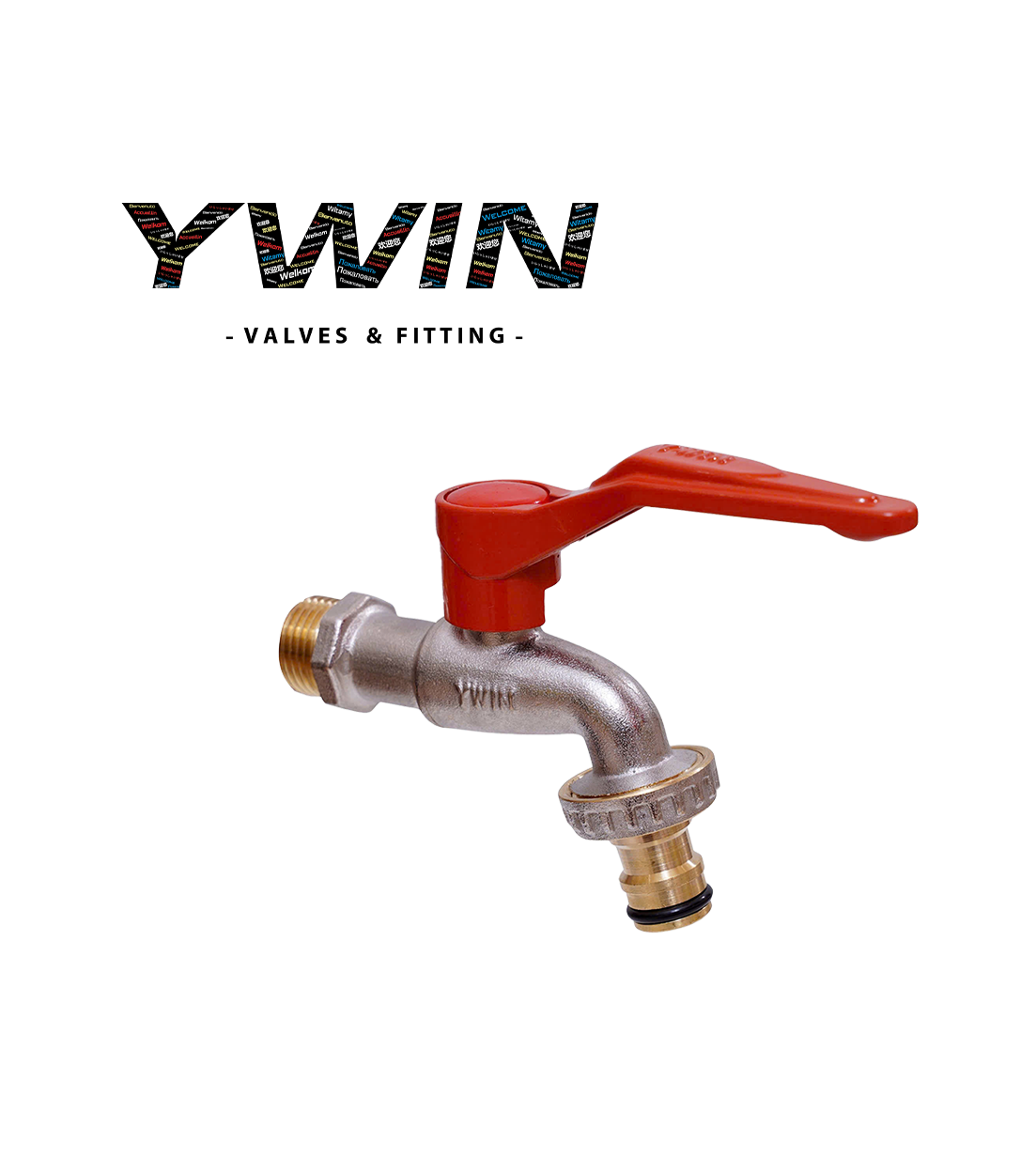 Vòi đồng mạ niken YWIN tay cam YW403